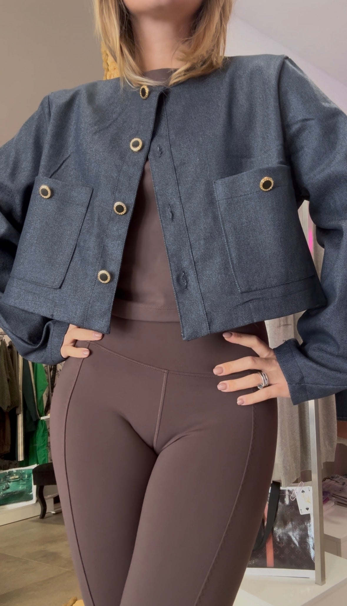 Veste courte denim chic