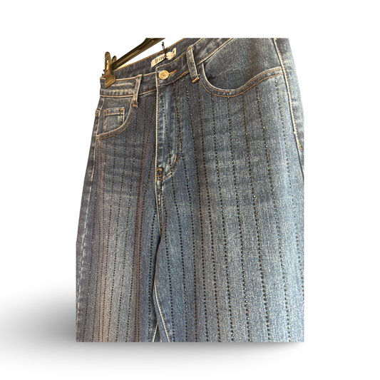 Jean mum strass