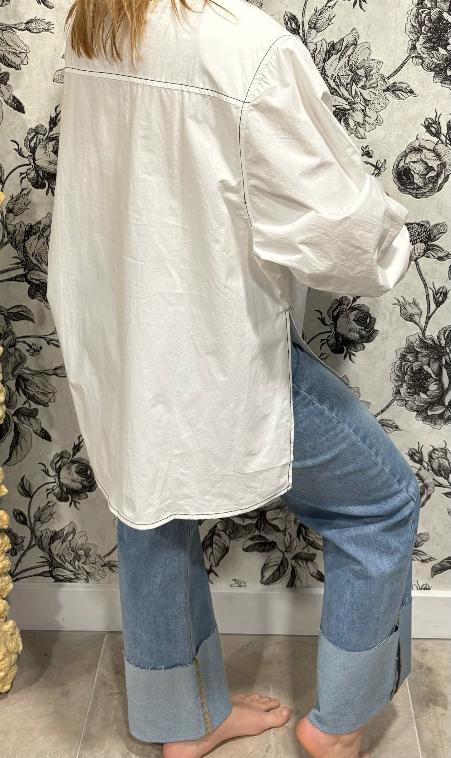 Chemise oversize à épaulettes